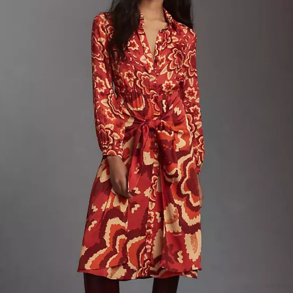 Gorgeous Anthropologie FARM RIO button up maxi dress xs
